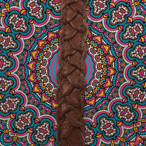 Multicolored Ethnic Motifs Printed Half Moon Hobo Bag - Uncommongifts.in